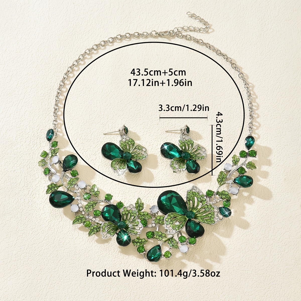 Floral Fashion Women's Statement Necklace & Earrings Set